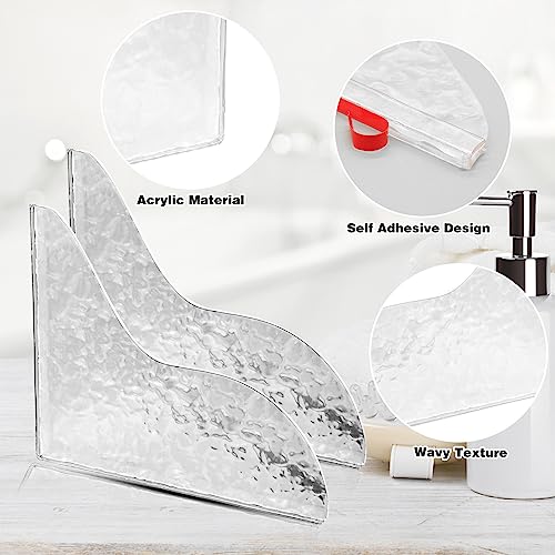 CANIPHA Clear Acrylic Shower Splash Guard - 2 Pack Self-Adhesive Drip Blocker