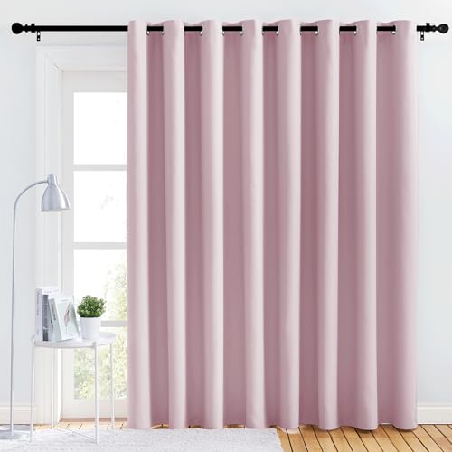 NICETOWN Baby Pink Blackout Curtain Panel 120" x 90" - Thermal Insulated Grommet Drapery