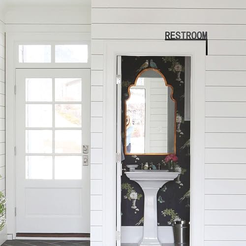 Urbraneco Metal Restroom Door Topper Sign - Black, Right Side