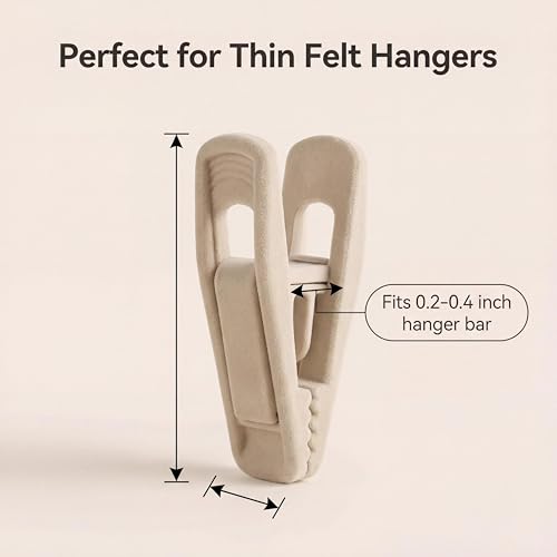 Velvet Hanger Clips for Slim Hangers - 20 Pack, Strong Grip for Clothes