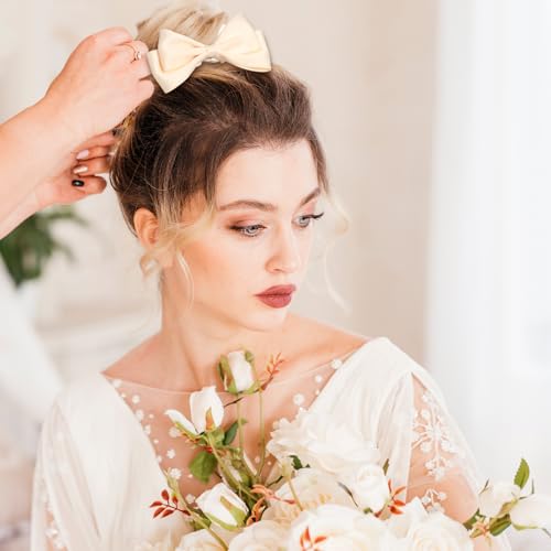 Mabor 6PCS Bow Scrunchies for Women Silk-Like Hair Ties Ponytail Holders