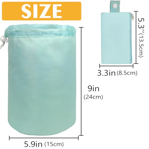 INVODA Drawstring Makeup Bag Large Travel Toiletry Pouch Green