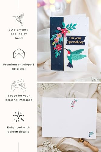 JoliCoon 3D Birthday Card - On Your Special Day Hummingbird Design
