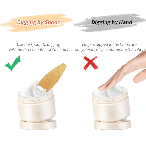 Niyanghome 4PCS Bamboo Deodorant Cream Applicator & Cosmetic Spatula