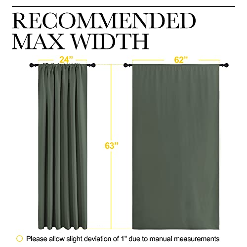 NICETOWN Blackout Curtains - Dark Mallard, 62" x 63" (Pack of 2)