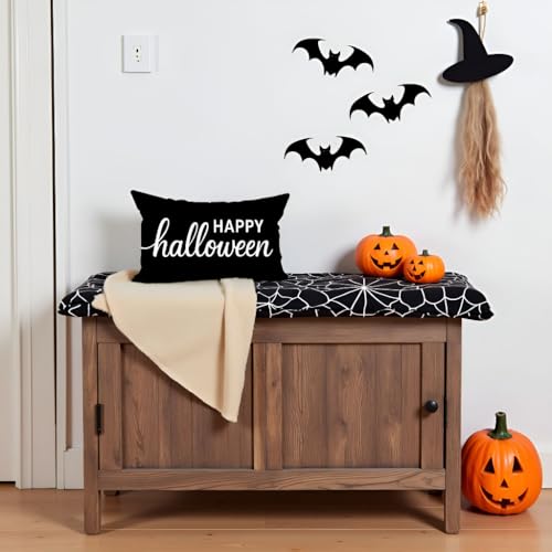 PANDICORN Halloween Pillow Cover 12x20 Inch - Gothic Decorative Cushion for Home