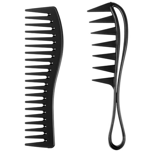 Shimmeroo 2-Pack Wide Tooth Comb Set for Curly and Wet Hair