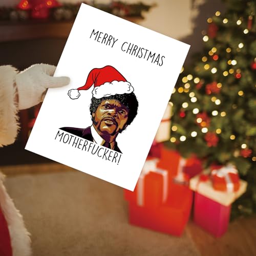Funny Christmas Card with Samuel L Jackson Quote - Holiday Greeting Card for Him & Her
