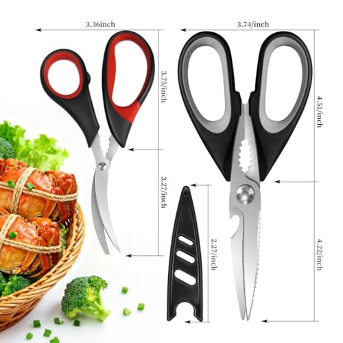 Heavy Duty Kitchen Shears Set - Stainless Steel Scissors for Food