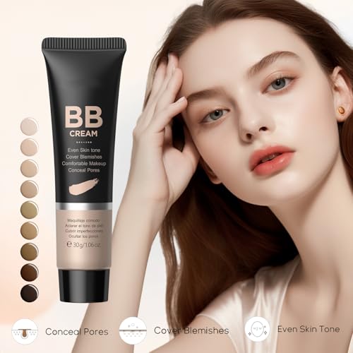 Easilydays Hydrating BB Cream Tinted Moisturizer, Full-Coverage Foundation & Concealer, Ivory