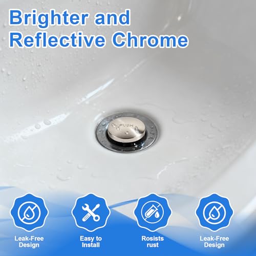 Foot Actuated Bathtub Drain Stopper with Thread Adapters