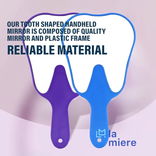 LA MIERE Tooth Shaped Handheld Dental Mirror, Purple
