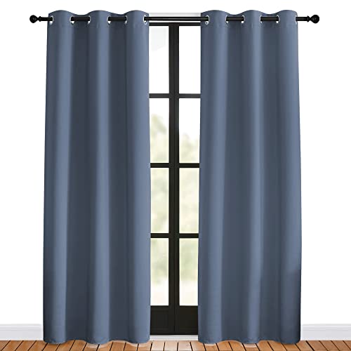NICETOWN Stone Blue Blackout Curtains, 42" x 80" - 2 Panels