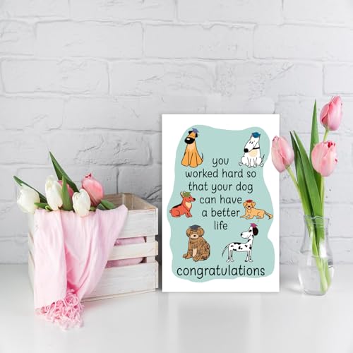 Funny Dog Graduation Card - Witty Congrats Gift for Dog Lovers