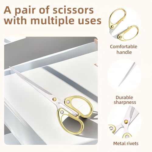 6.3 Inch Stainless Steel Office Scissors Multi-Purpose Ambidextrous Shears