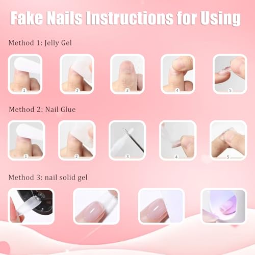 Valentine Press on Nails Red Square False Nails Heart Design