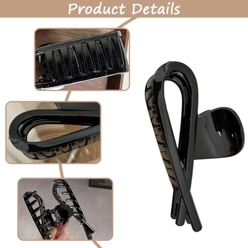 Bow Hair Claw Clips 4-Piece Large Resin Hair Barrettes Strong Hold