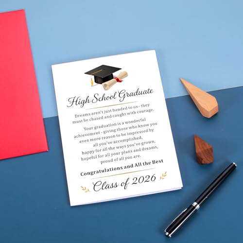 Class of 2026 Graduation Greeting Card with Envelope for High School College Grads