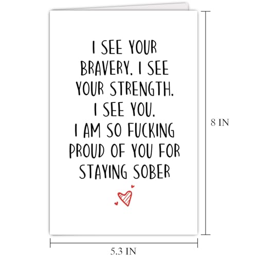 Funny Sober Anniversary Greeting Card - Sobriety Milestone Gift for Him and Her