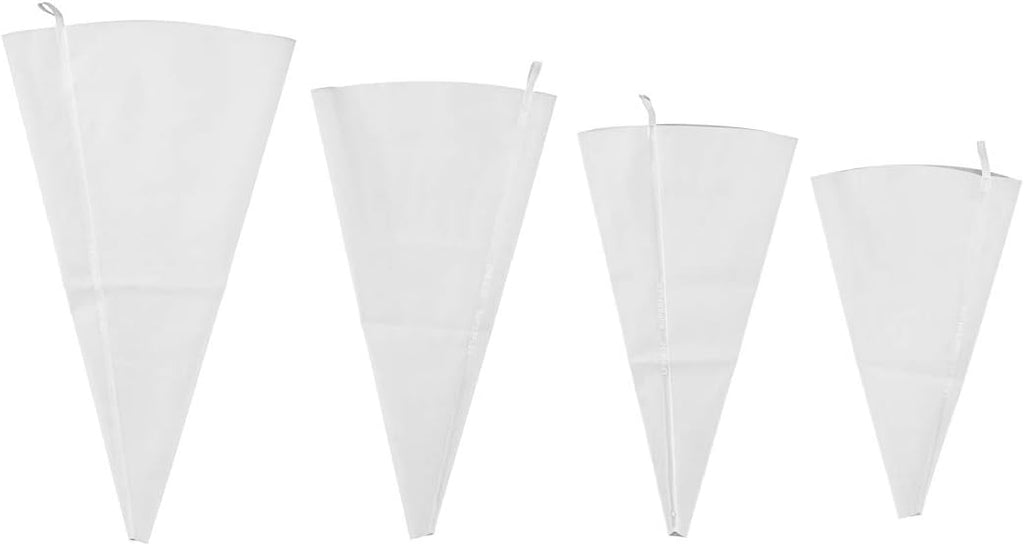Pastry Tek Piping Bag Set - Durable Reusable Icing Bags for Decorating Cakes, Cupcakes & More | 4-Pack, White Silicone