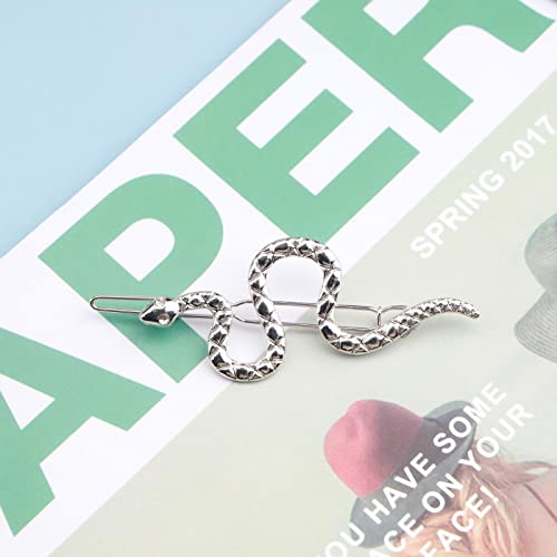 YienDoo Silver Rhinestone Snake Hair Clip Medusa Barrette