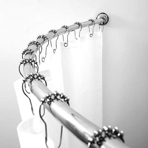 BINO Expandable Curved Shower Curtain Rod - Polished Chrome, 48" to 72" Adjustable | Easy Install, Rust-Resistant