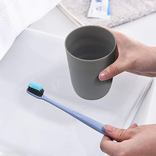 Stackable 4-Pack Plastic Bathroom Tumbler Cups - 280ml BPA-Free