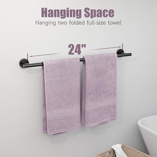 24" Brushed Nickel Towel Bar - Wall Mounted Stainless Steel Rack