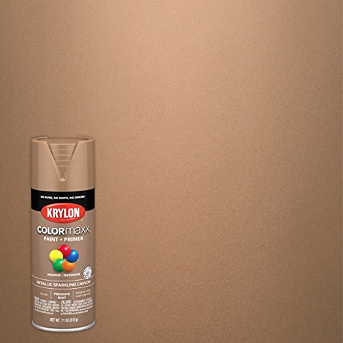 Krylon COLORmaxx Metallic Sparkling Canyon Aerosol Paint - 11 oz, Red Oxide - Pack of 1