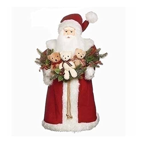 Christmas Tree Topper Santa Teddy Bear Garland 19" Home Décor