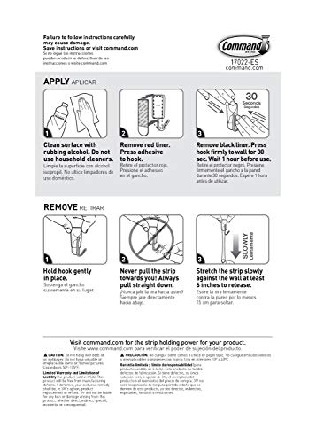 Command Small Refill Adhesive Strips for Wall Hooks - 20 Pack, Damage-Free
