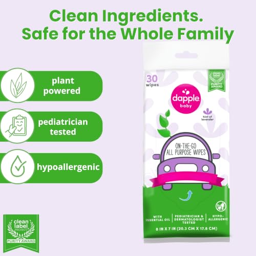 Dapple All Purpose Plant-Based Cleaning Wipes - Lavender, 60 Total Wipes