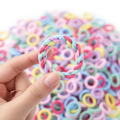 500 Pcs Toddler Hair Ties - Soft Multicolor Elastic Ponytail Holders