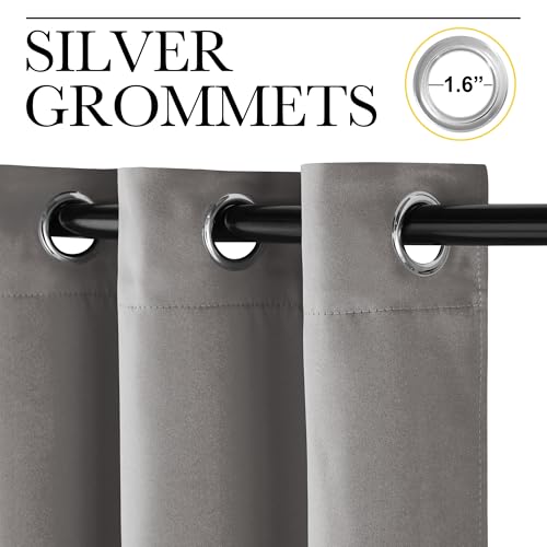 NICETOWN Chrome Gray Room Darkening Curtains 42" x 63" - 2 Panels