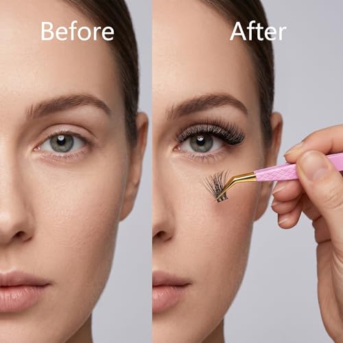 Lash Extension Tweezers Set - 2 Pcs Stainless Steel Isolating Tweezers