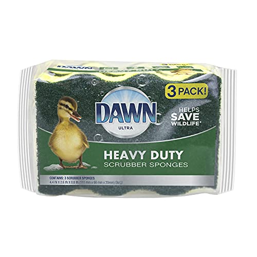 Dawn Heavy Duty Kitchen Dish Sponges 3-Pack - Scrubbing & Cleaning