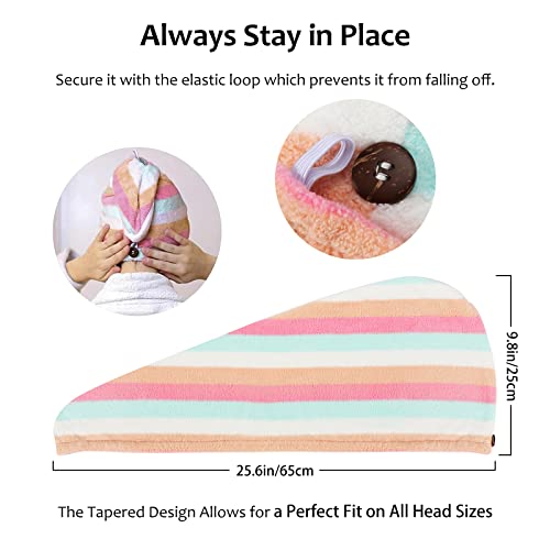 AuroTrends Microfiber Hair Towel Wrap 2-Pack - Quick-Dry Multicolor Set