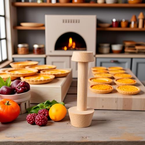 Wooden Double-Sided Tart Tamper Pastry Mold for Baking Egg Tarts and Pies