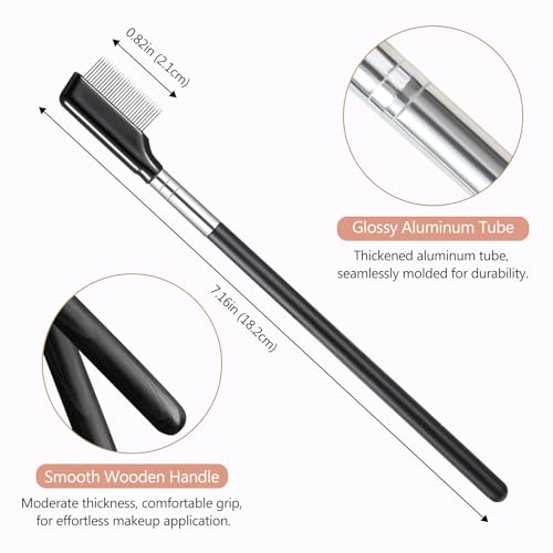 Kootinn 4-Pack Metal Eyelash Combs - Stainless Steel Lash Separator