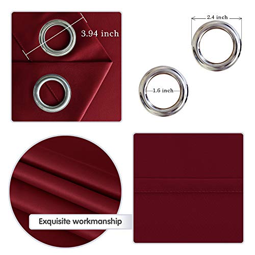 Blackout Curtain Panels for Bedroom Living Room - Burgundy 38" x 45" - Pack of 2
