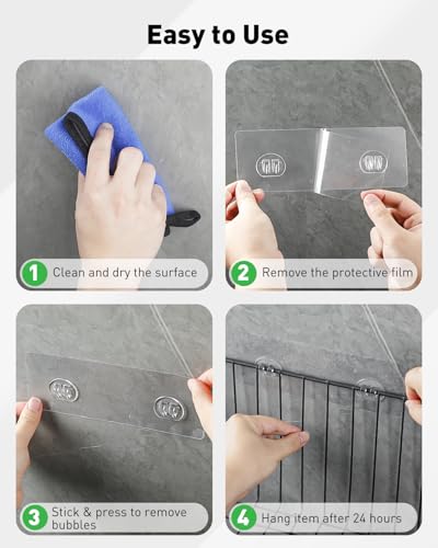 Uniclife 12 Pcs Adhesive Shower Caddy Hooks - Strong Waterproof Wall Mount