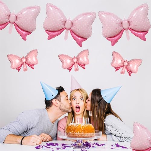 Pink Bow Balloons Set - 10pcs Gender Reveal & Party Decorations