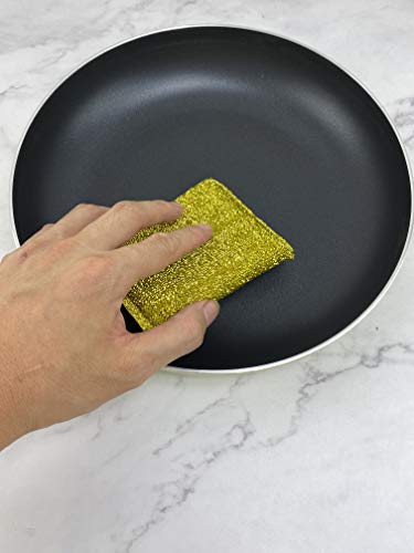 Heavy Duty Non-Scratch Kitchen Scrub Sponges - 6 Pack Gold