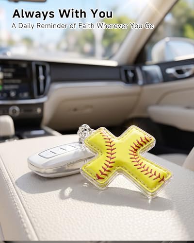 Softball Pocket Cross with Verse Card - Encouragement Gift for Players