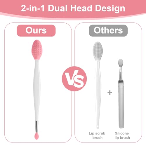 Silicone Lip Scrub Brush 10 Pcs 3-in-1 Exfoliator & Mask Applicator