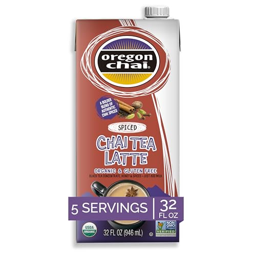 Oregon Chai Spiced Chai Tea Latte Concentrate 32 Fl Oz - Organic & Ready to Drink