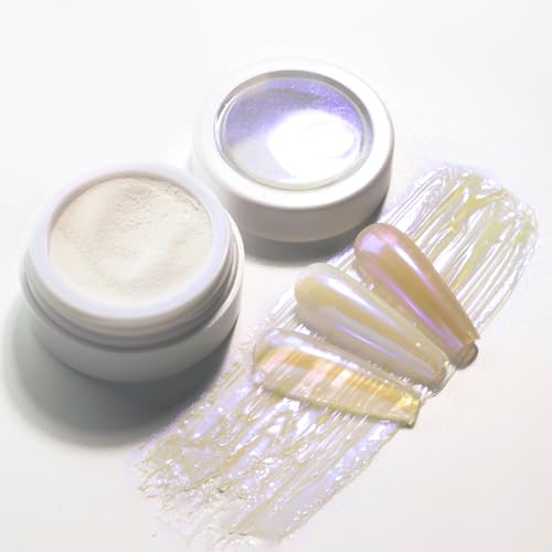 FSpronail Pearl Chrome Nail Powder Aurora Metallic Mirror Glitter Pigment