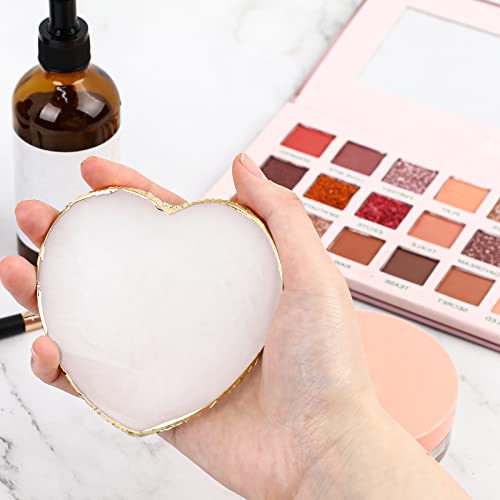 KALIONE Heart Resin Nail Art Palette with Gold Edge Mixing Board