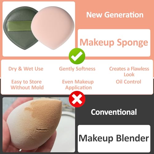 Qianyu 5Pcs Makeup Sponge Set Latex-Free Cosmetic Sponges with Storage Box