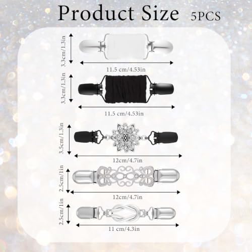 Style C Vintage Waist Cincher & Shirt Clip Set - 5 Pcs Retro Cinch Clips for Sweater, Shawl, Cardigan